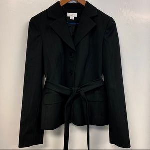 Ann Taylor LOFT black blazer w/ tie belt like new